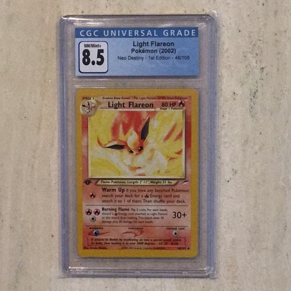 Pokemon Other - Light Flareon 1st Edition 2002 Pokemon 46/105 Neo Destiny Card CGC 8.5 Card
